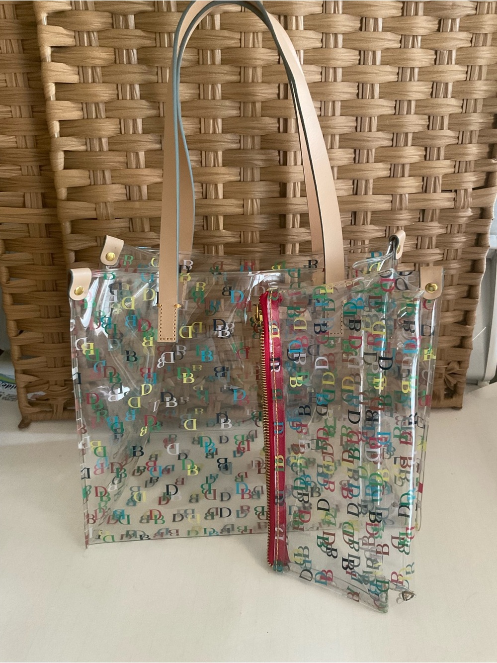 Dooney & Bourke Clear Multicolor Logo mini  Tote